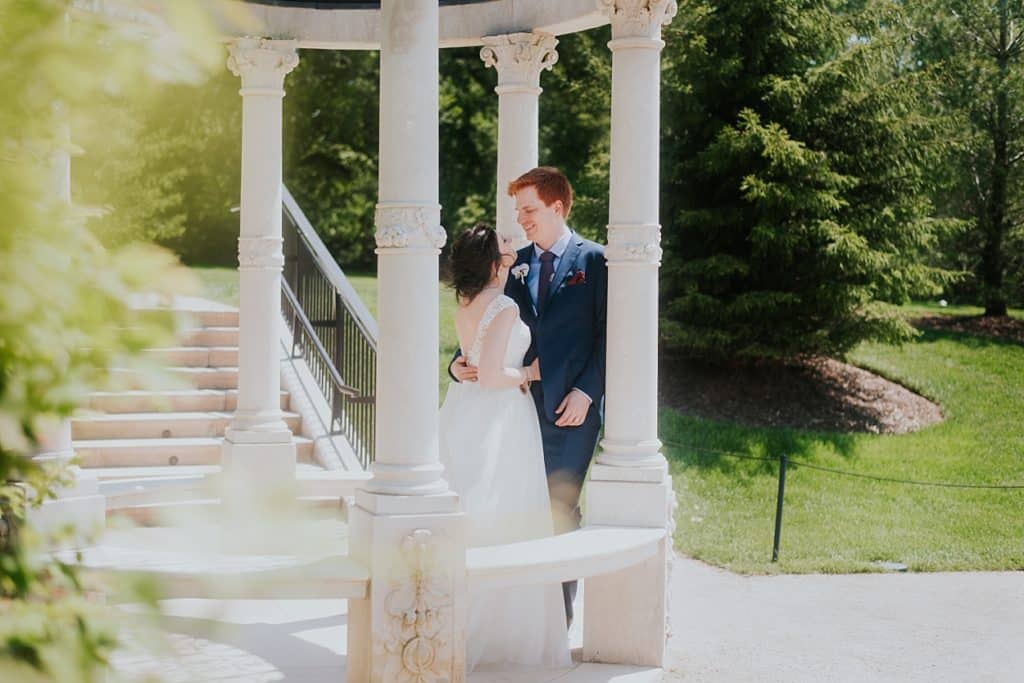 longwood gardens elopement bride and groom portraits