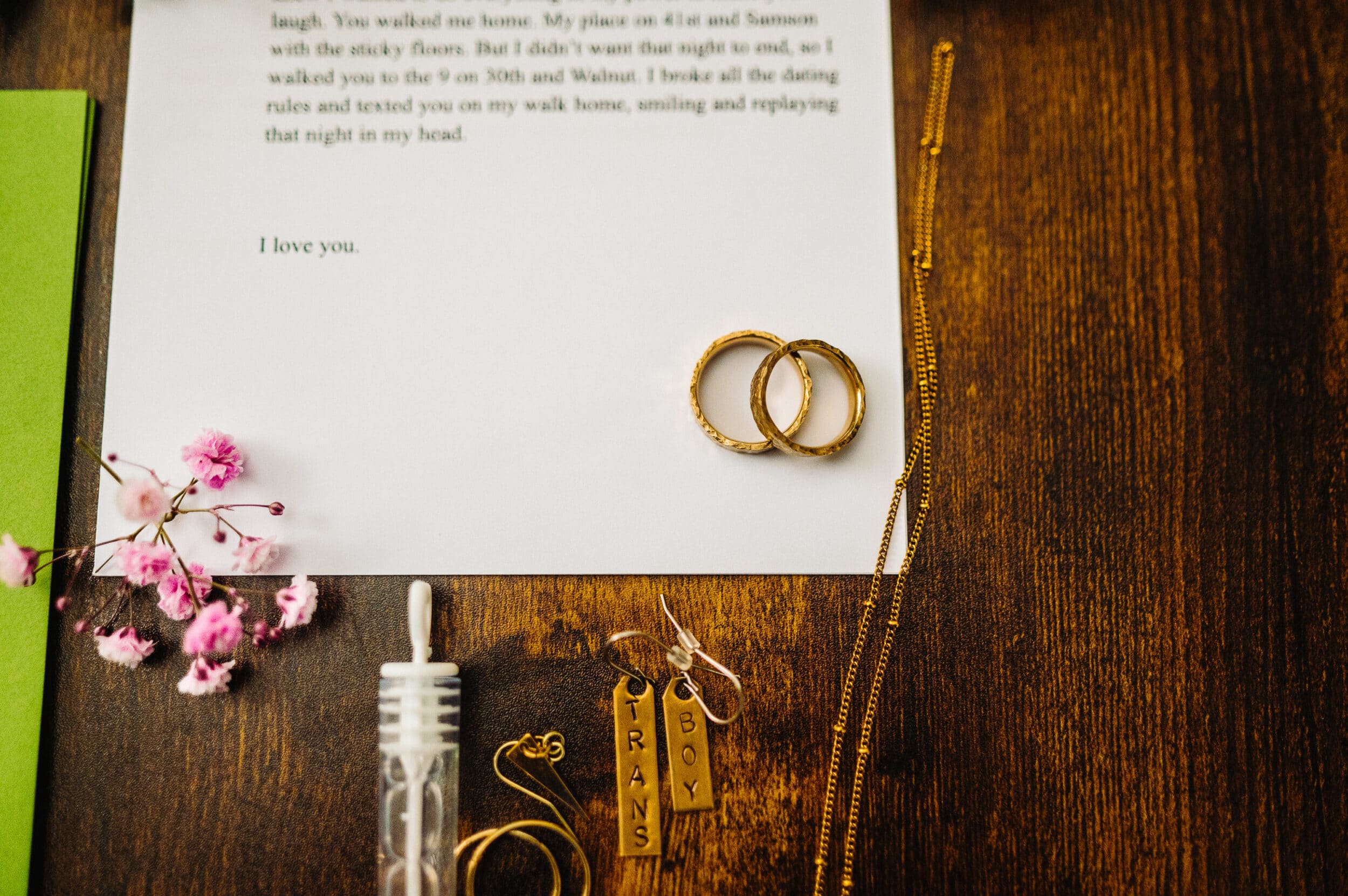 rings and written vows queer wedding details philadelphia