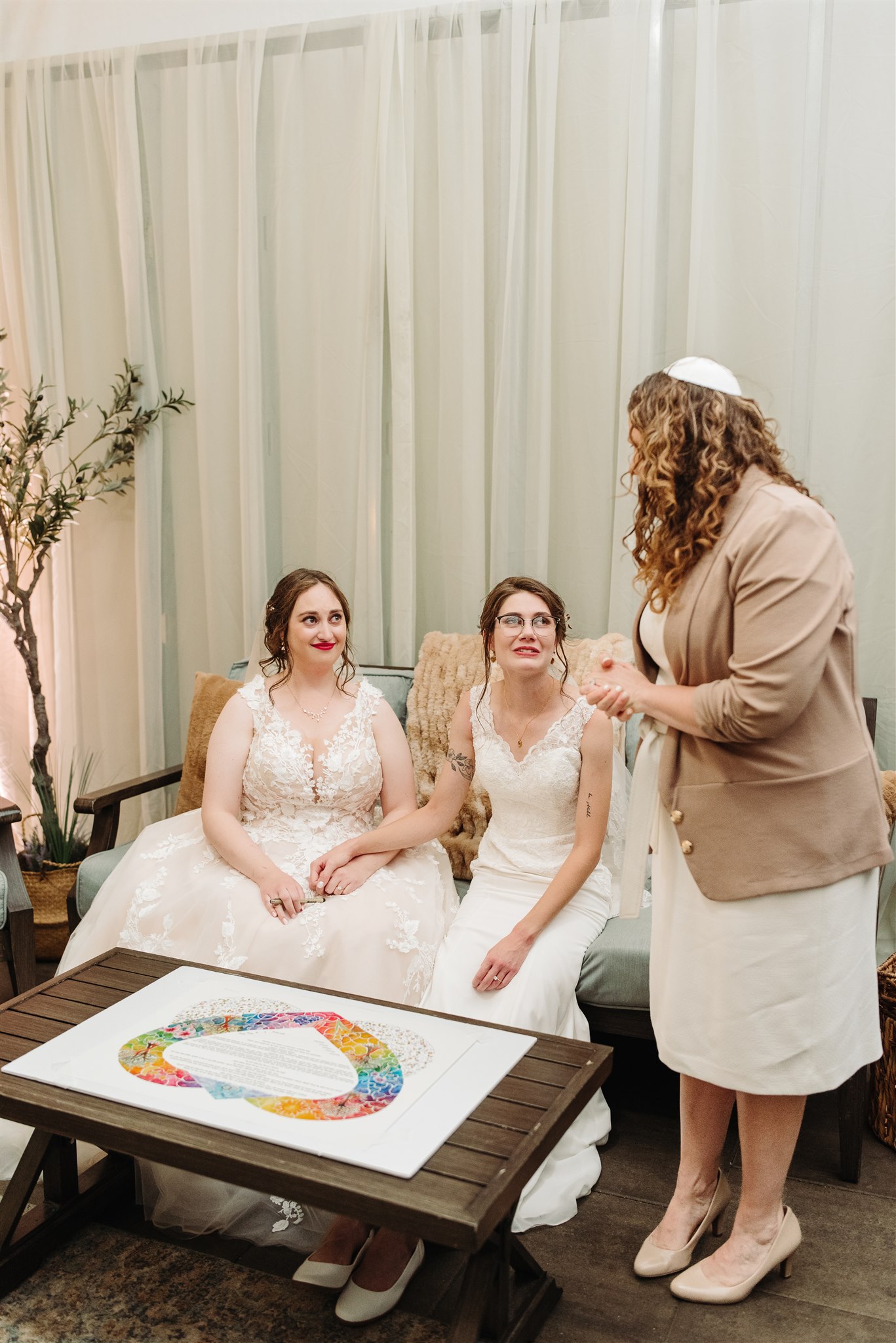 first dance as wives at a beautiful bucks county wedding venue – romantic twirls beneath the twinkle lights.