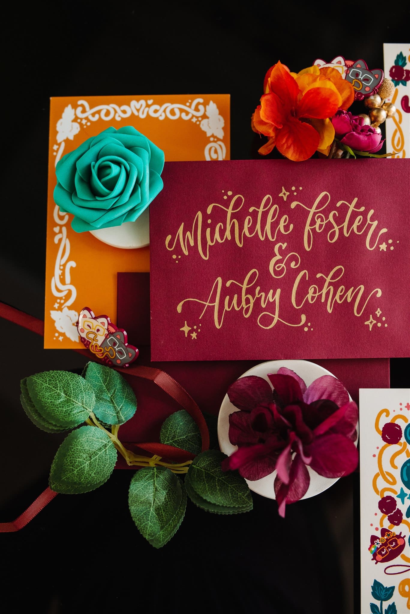 queer couple’s wedding outfits with bold fashion choices – nontraditional and stylish attire reflecting their personality.